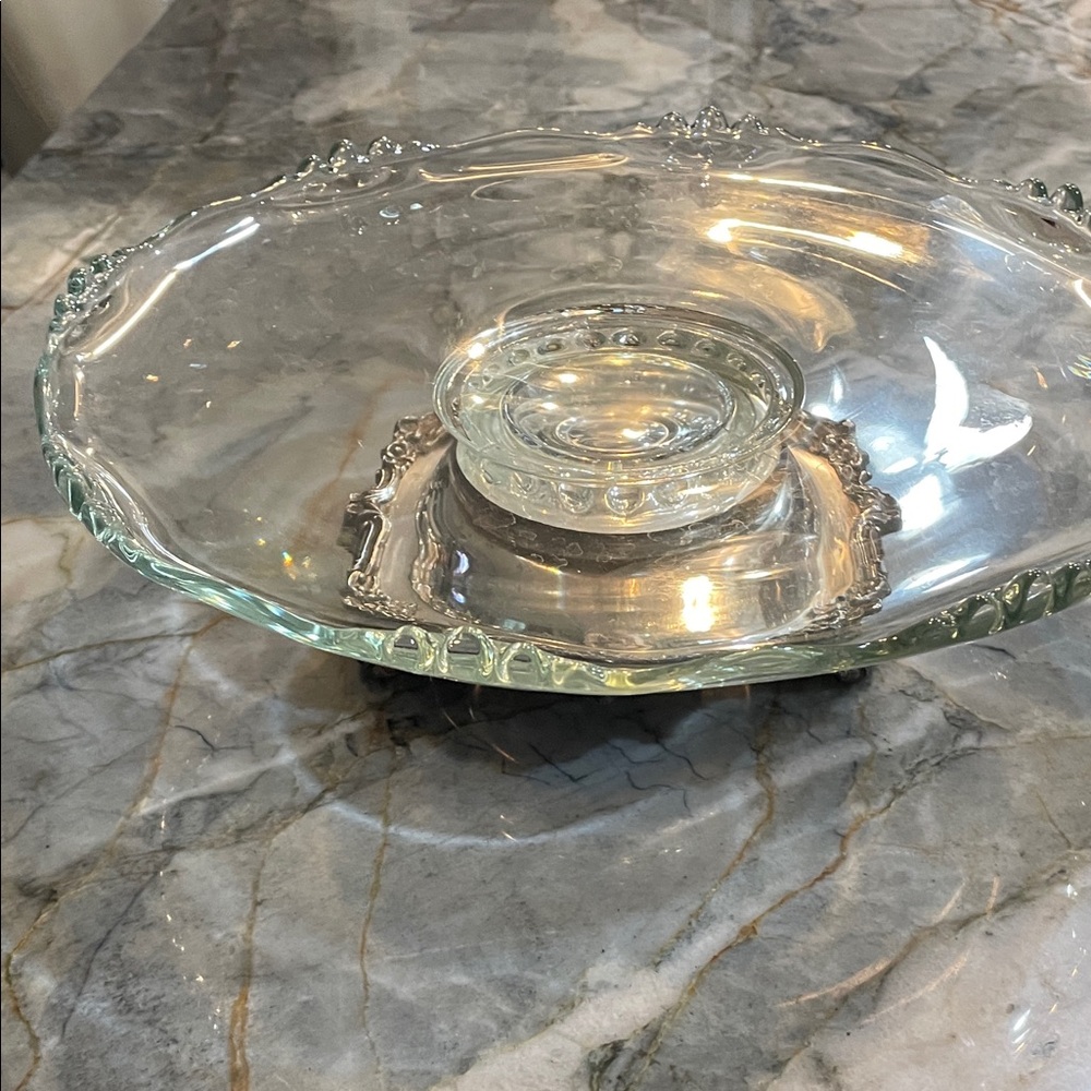 Elegant Clear Glass Serving Platter